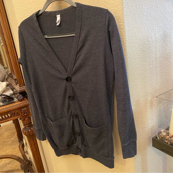 American Apparel Gray Buttoned Cardigan Size XS/S - Picture 2 of 5